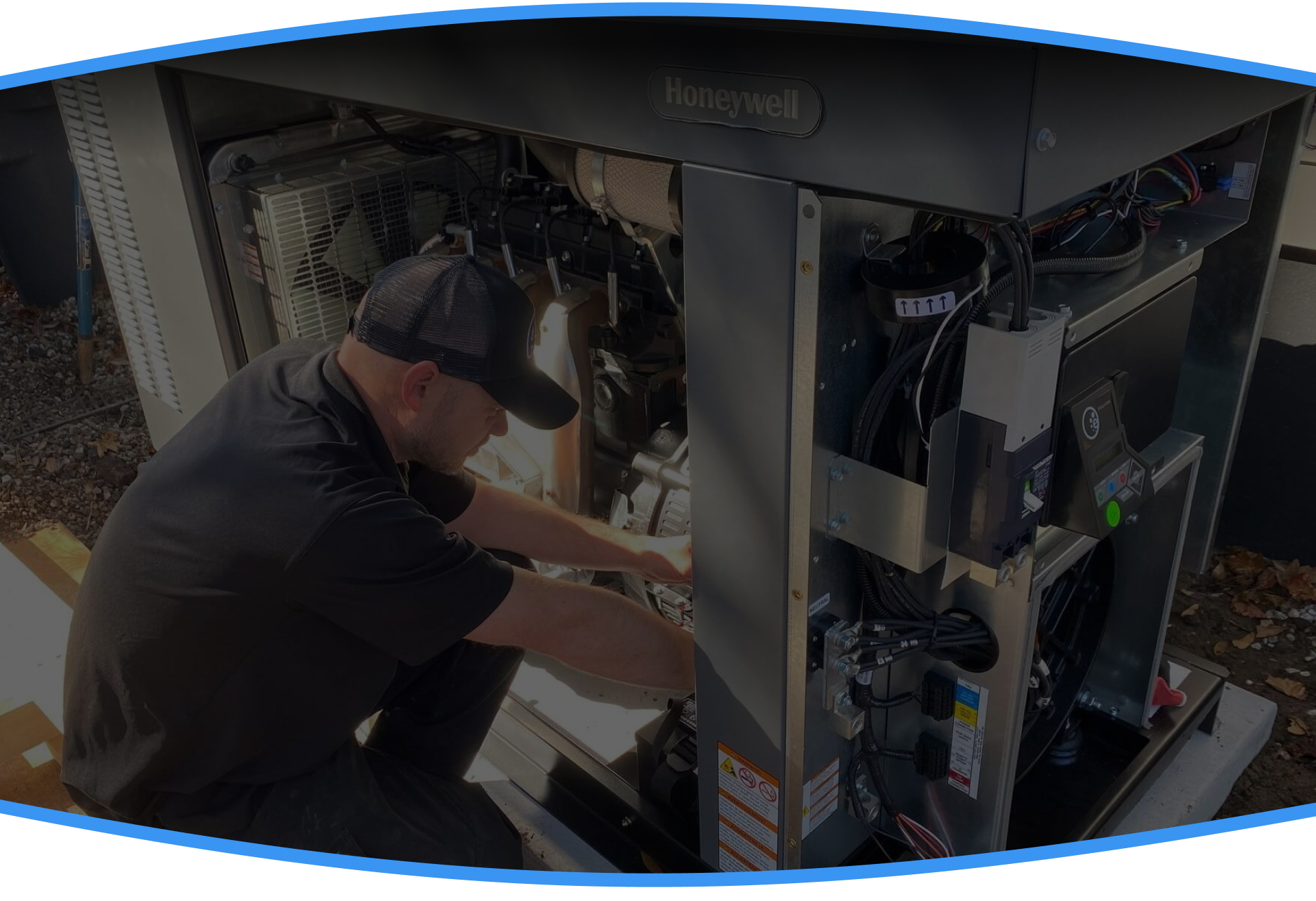 Double A AC repair technician on the job
