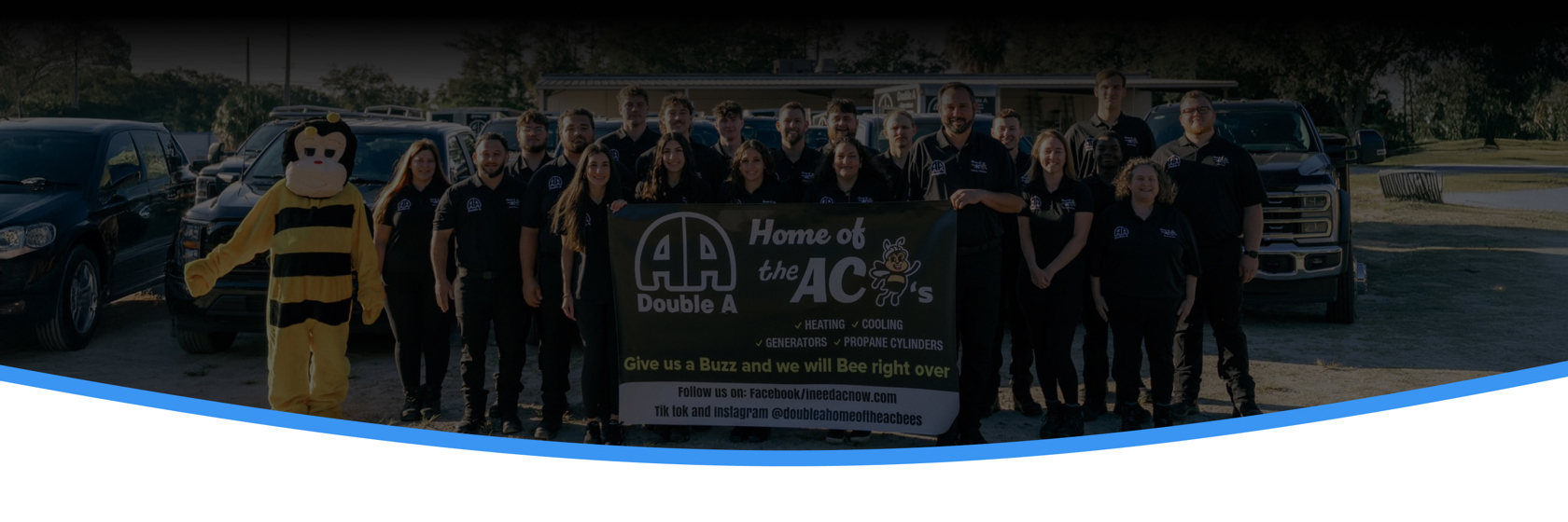 Double A HVAC team performing AC repair