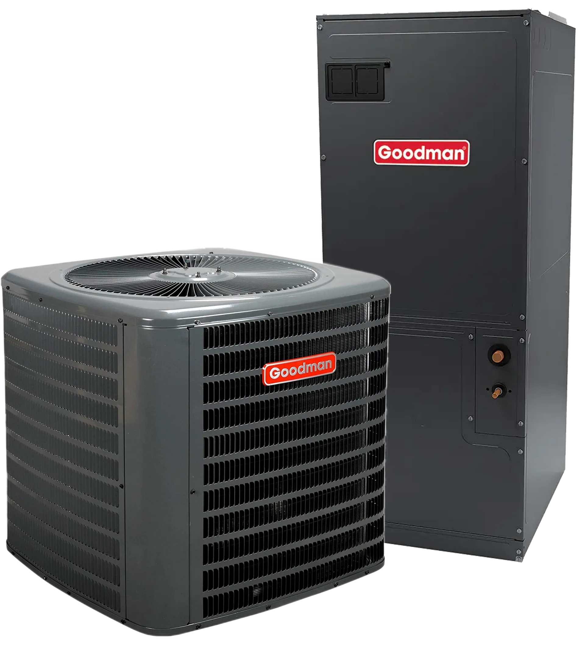 Goodman brand HVAC outdoor unit and air handler system
