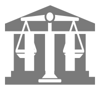 Icon of justice scales symbolizing law and fairness.
